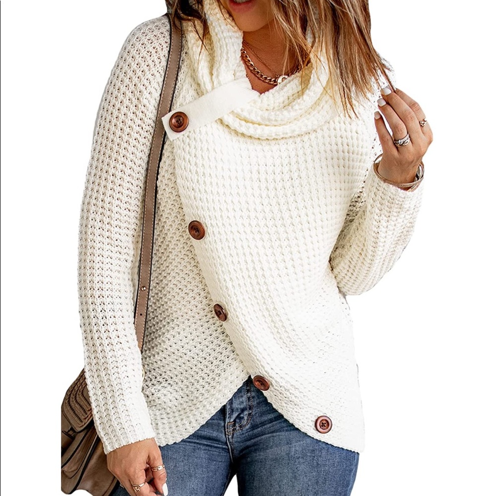 NWOT! Women’s Cowl Neck Waffle Knit Sweater